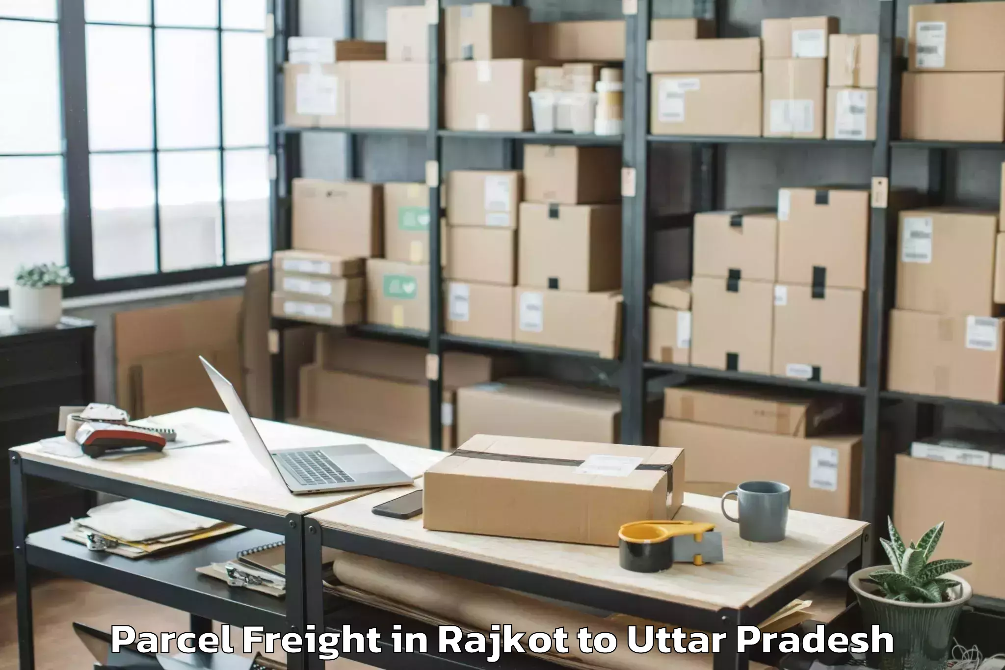 Discover Rajkot to Amanpur Parcel Freight